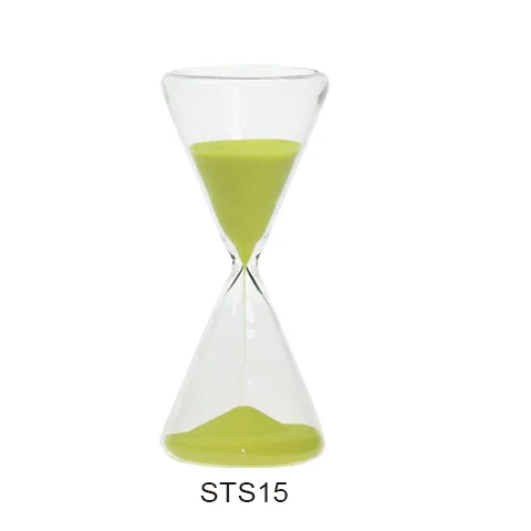 TRANSPARENT GLASS SAND TIMER 10 MINUTES H15CM, SKU STS15