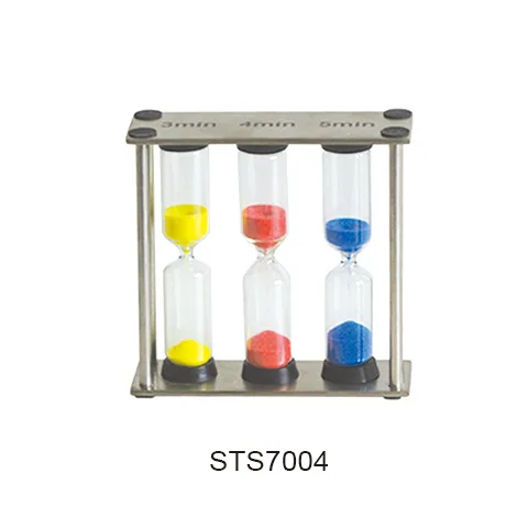 SAND TIMER WITH SQUARE STAINLESS FRAME, 1,3,5 MINUTES, SKU STS7004