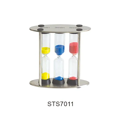 SAND TIMER WITH OVAL STAINLESS FRAME, 1,3,5 MINUTES, SKU STS7011