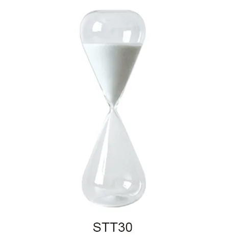 TRANSPARENT GLASS SAND TIMER 60 MINUTES H30CM, SKU STT30