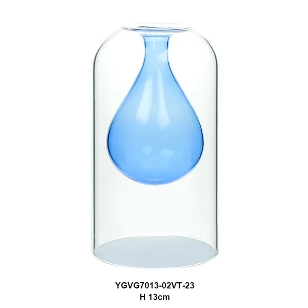 GLASS VASE, SKU YGVG7013-02LBU-23