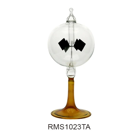 Solar radiometer with a clear globe and amber base