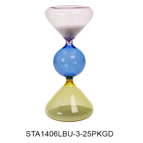 Sculptural multicolour glass sand timer